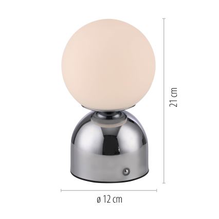 Schöner Wohnen 19218-17 - RUDI LED touch-dimmable rechargeable table lamp LED/1.2W/5V 3000-6000K 1200 mAh polished chrome