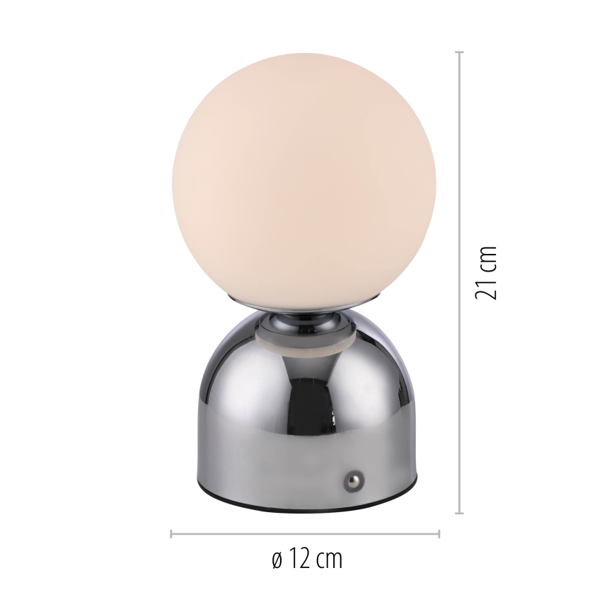 Schöner Wohnen 19218-17 - RUDI LED touch-dimmable rechargeable table lamp LED/1.2W/5V 3000-6000K 1200 mAh polished chrome