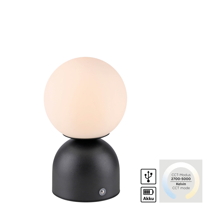 Schöner Wohnen 19218-18 - LED Touch-dimmable rechargeable table lamp RUDI LED/1,2W/5V 3000-6000K 1200 mAh black