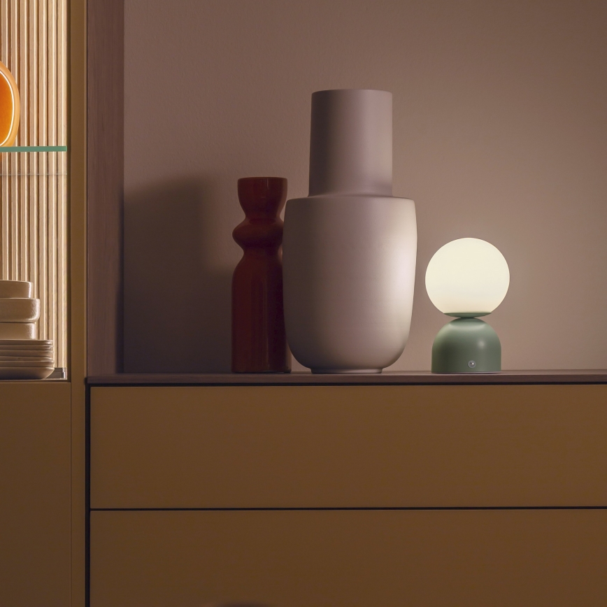 Schöner Wohnen 19218-43 - RUDI LED Touch-dimmable Rechargeable Table Lamp LED/1.2W/5V 3000-6000K 1200 mAh Green