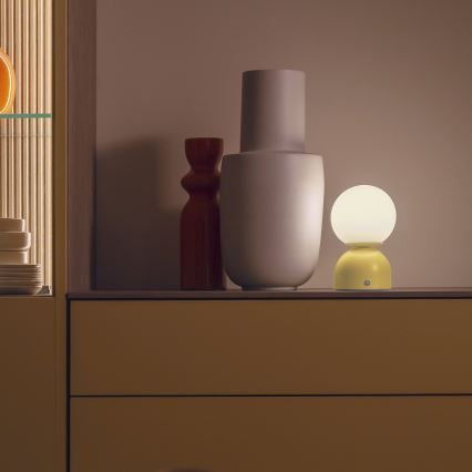 Schöner Wohnen 19218-81 - RUDI Touch-dimmable Rechargeable Desk Lamp LED/1.2W/5V 3000-6000K 1200 mAh Yellow