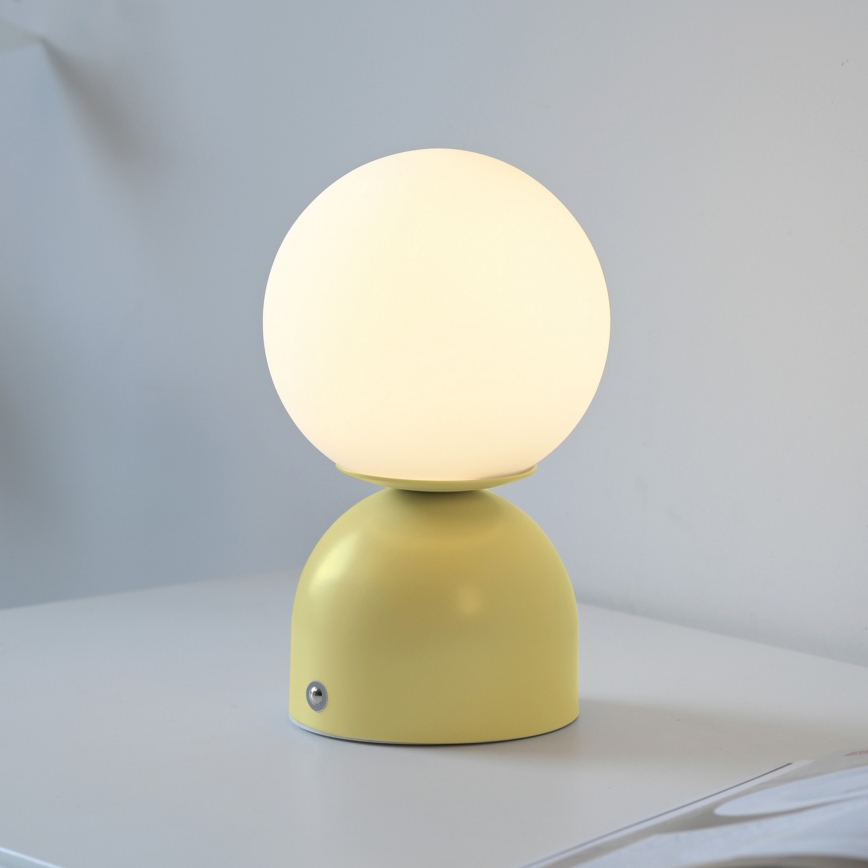 Schöner Wohnen 19218-81 - RUDI Touch-dimmable Rechargeable Desk Lamp LED/1.2W/5V 3000-6000K 1200 mAh Yellow