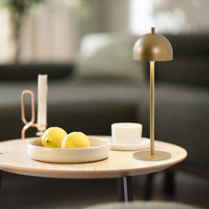 Schöner Wohnen 19244-12 - BELLIS LED Dimmable Touch Rechargeable Outdoor Table Lamp LED/2.5W/5V 2600 mAh IP54 Gold