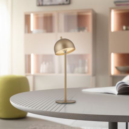 Schöner Wohnen 19244-12 - BELLIS LED Dimmable Touch Rechargeable Outdoor Table Lamp LED/2.5W/5V 2600 mAh IP54 Gold