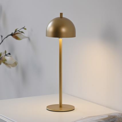 Schöner Wohnen 19244-12 - BELLIS LED Dimmable Touch Rechargeable Outdoor Table Lamp LED/2.5W/5V 2600 mAh IP54 Gold