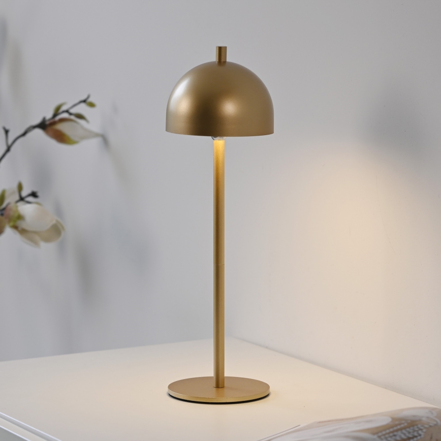 Schöner Wohnen 19244-12 - BELLIS LED Dimmable Touch Rechargeable Outdoor Table Lamp LED/2.5W/5V 2600 mAh IP54 Gold