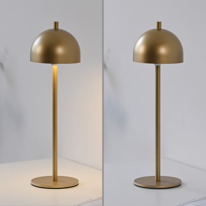 Schöner Wohnen 19244-12 - BELLIS LED Dimmable Touch Rechargeable Outdoor Table Lamp LED/2.5W/5V 2600 mAh IP54 Gold