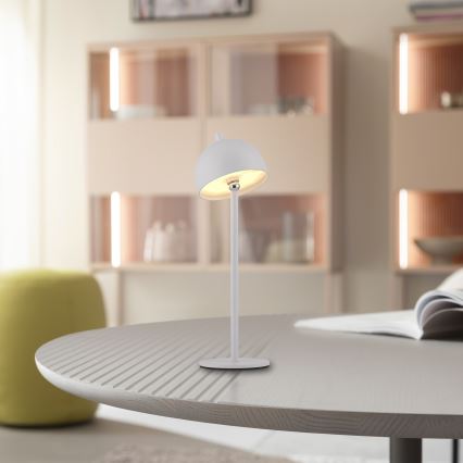 Schöner Wohnen 19244-16 - Dimmable touch-controlled rechargeable outdoor table lamp BELLIS, LED 2.5 W / 5 V, 2600 mAh, IP54, white