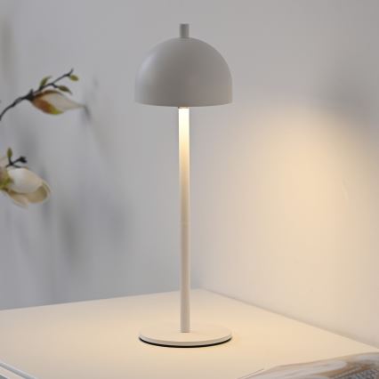 Schöner Wohnen 19244-16 - Dimmable touch-controlled rechargeable outdoor table lamp BELLIS, LED 2.5 W / 5 V, 2600 mAh, IP54, white