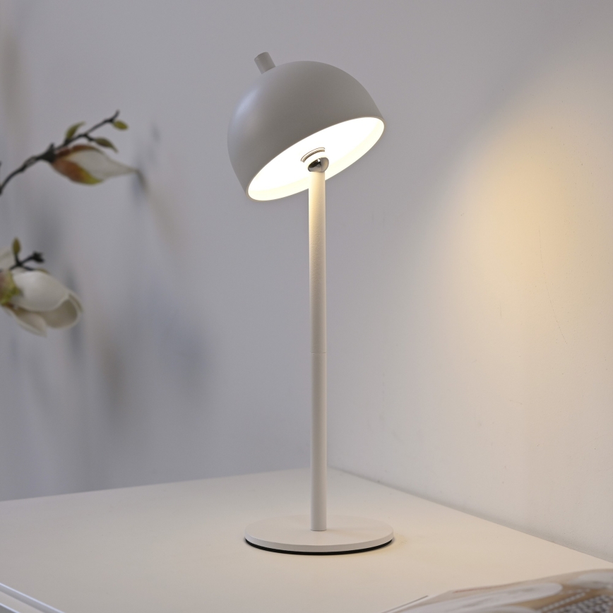 Schöner Wohnen 19244-16 - Dimmable touch-controlled rechargeable outdoor table lamp BELLIS, LED 2.5 W / 5 V, 2600 mAh, IP54, white