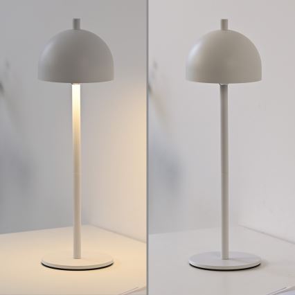 Schöner Wohnen 19244-16 - Dimmable touch-controlled rechargeable outdoor table lamp BELLIS, LED 2.5 W / 5 V, 2600 mAh, IP54, white