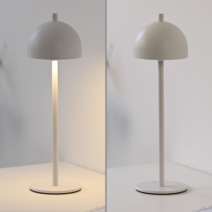 Schöner Wohnen 19244-16 - Dimmable touch-controlled rechargeable outdoor table lamp BELLIS, LED 2.5 W / 5 V, 2600 mAh, IP54, white