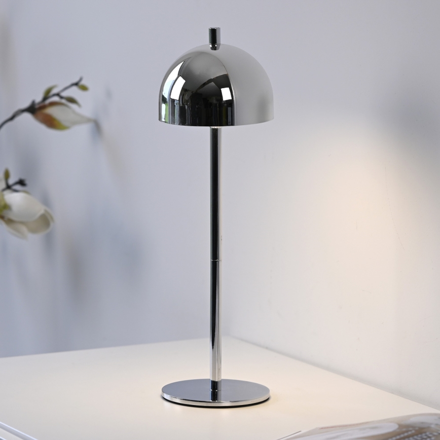 Schöner Wohnen 19244-17 - BELLIS LED dimmable touch-control rechargeable outdoor table lamp LED/2.5W/5V 2600 mAh IP54 glossy chrome