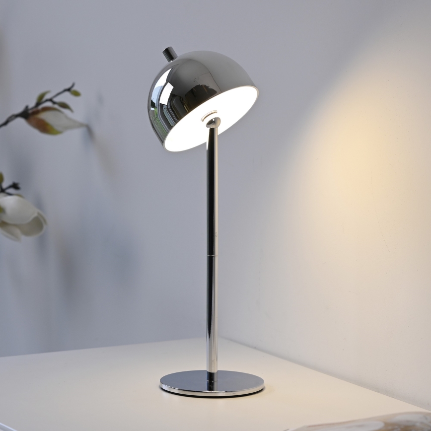 Schöner Wohnen 19244-17 - BELLIS LED dimmable touch-control rechargeable outdoor table lamp LED/2.5W/5V 2600 mAh IP54 glossy chrome