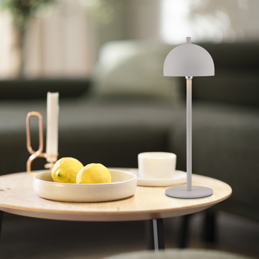 Schöner Wohnen 19244-39 - BELLIS LED Rechargeable Touch Dimmable Outdoor Table Lamp, 2.5 W / 5 V, 2600 mAh, IP54, Grey