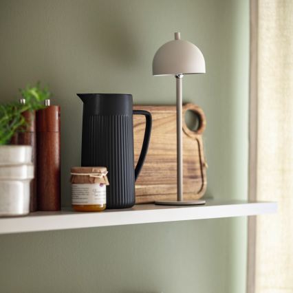 Schöner Wohnen 19244-39 - BELLIS LED Rechargeable Touch Dimmable Outdoor Table Lamp, 2.5 W / 5 V, 2600 mAh, IP54, Grey