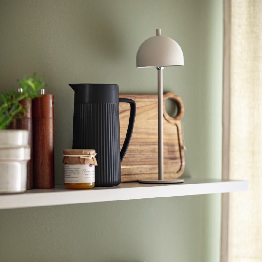 Schöner Wohnen 19244-39 - BELLIS LED Rechargeable Touch Dimmable Outdoor Table Lamp, 2.5 W / 5 V, 2600 mAh, IP54, Grey