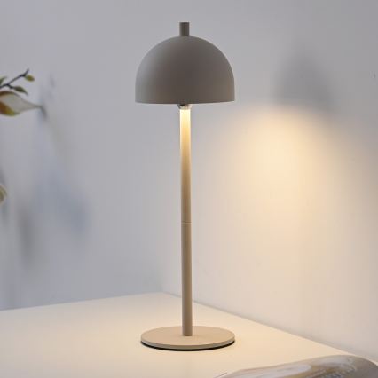 Schöner Wohnen 19244-39 - BELLIS LED Rechargeable Touch Dimmable Outdoor Table Lamp, 2.5 W / 5 V, 2600 mAh, IP54, Grey