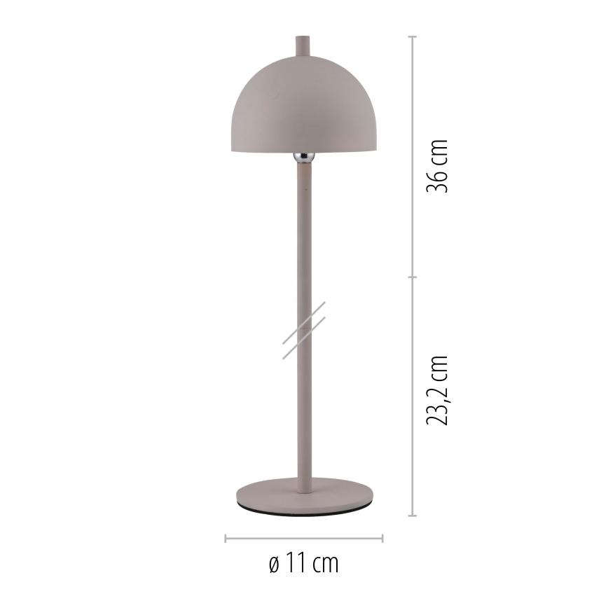 Schöner Wohnen 19244-39 - BELLIS LED Rechargeable Touch Dimmable Outdoor Table Lamp, 2.5 W / 5 V, 2600 mAh, IP54, Grey