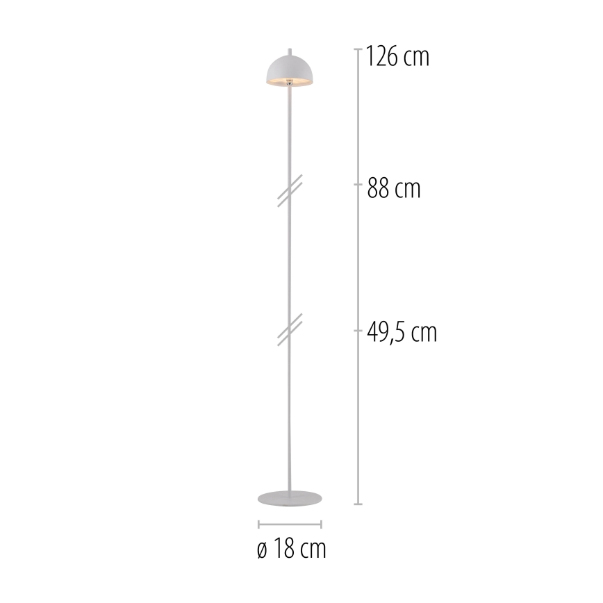 Schöner Wohnen 19245-16 - LED Dimmable Touch Rechargeable Outdoor Floor Lamp BELLIS LED/2.5W/5V 2600 mAh IP54 White