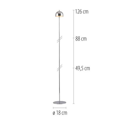 Schöner Wohnen 19245-17 - BELLIS LED Dimmable Touch Rechargeable Outdoor Floor Lamp, 2.5 W / 5 V, 2600 mAh, IP54, Polished Chrome