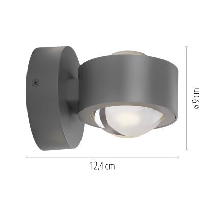 Schöner Wohnen 19331-21 - CHIA LED Wall Light 2xLED/2W/230V Anthracite