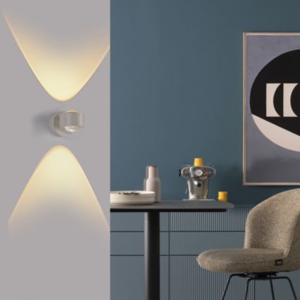 Schöner Wohnen 19331-39 - CHIA LED Wall Light, 2 x 2W LEDs, 230 V, Grey