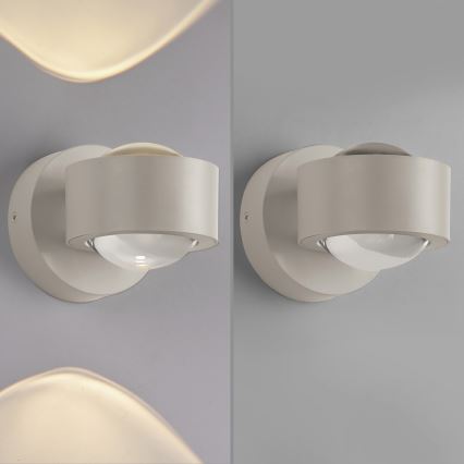 Schöner Wohnen 19331-39 - CHIA LED Wall Light, 2 x 2W LEDs, 230 V, Grey