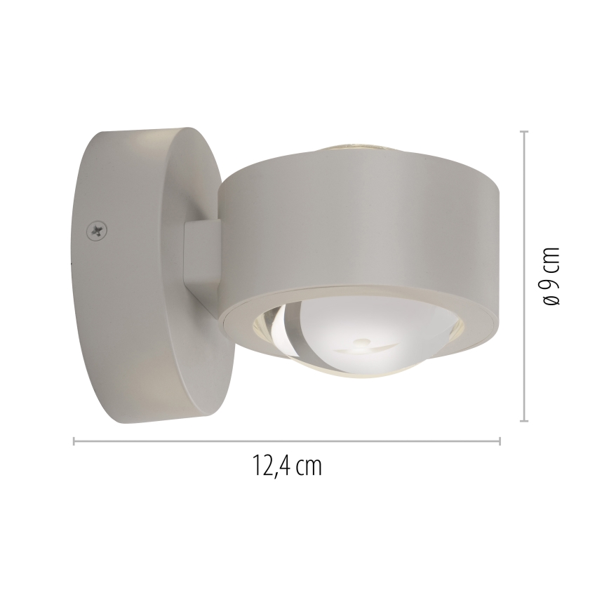 Schöner Wohnen 19331-39 - CHIA LED Wall Light, 2 x 2W LEDs, 230 V, Grey