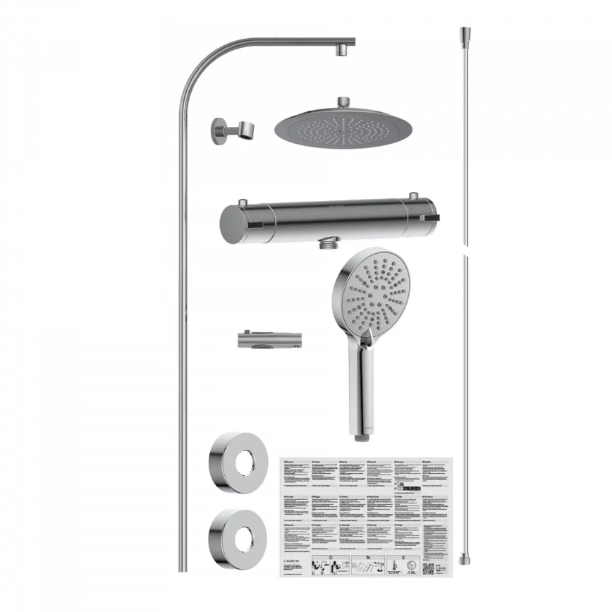 Schütte 60046 - MADURA FRESH Shower Set with Thermostatic Mixer, Polished Chrome
