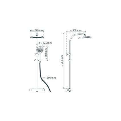 Schütte 60046 - MADURA FRESH Shower Set with Thermostatic Mixer, Polished Chrome