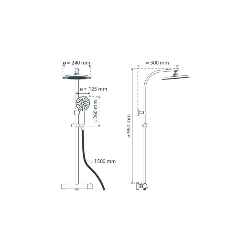 Schütte 60046 - MADURA FRESH Shower Set with Thermostatic Mixer, Polished Chrome