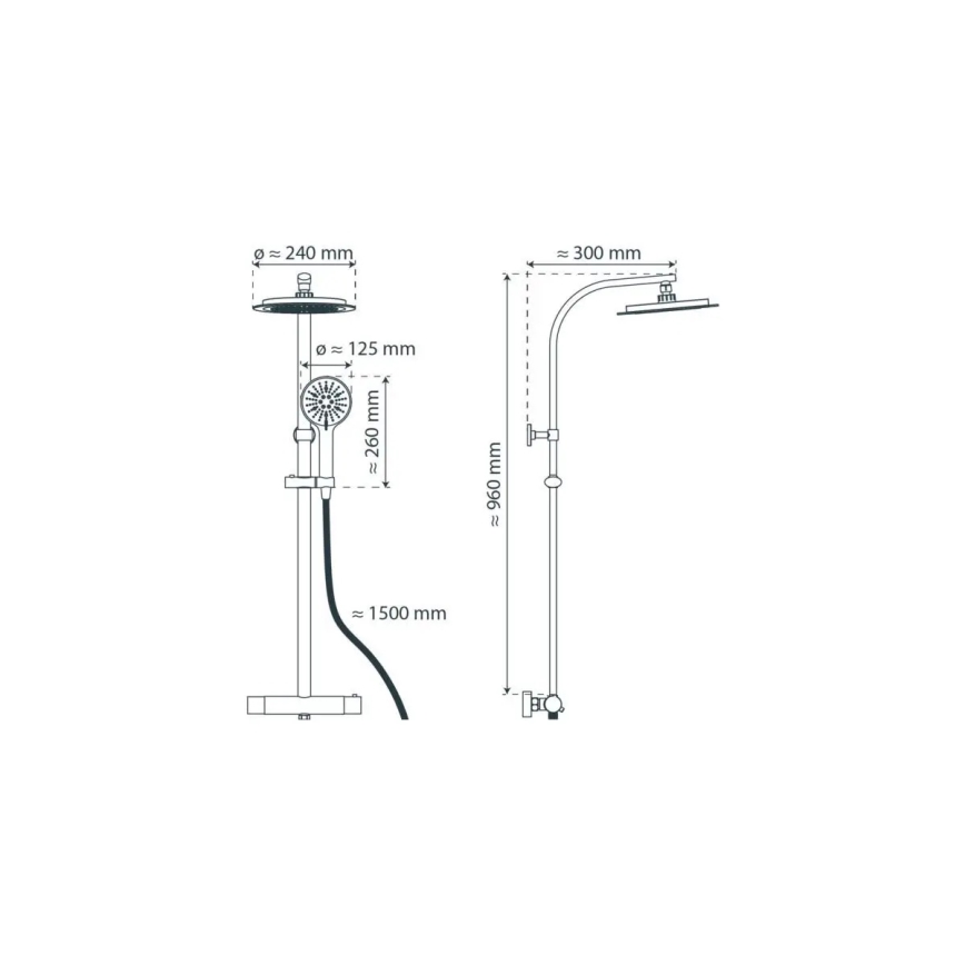 Schütte 60076 - MADURA FRESH Thermostatic Shower Set, Black