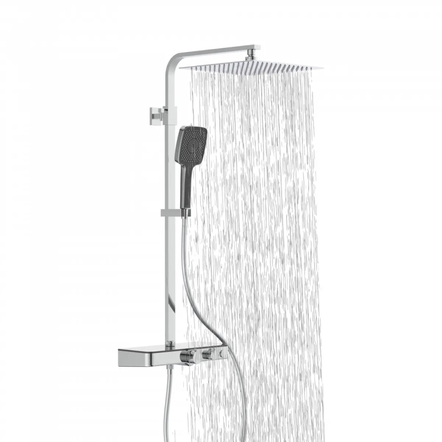 Schütte 60531 - OCEAN Thermostatic Shower Set, Glossy Chrome/Anthracite