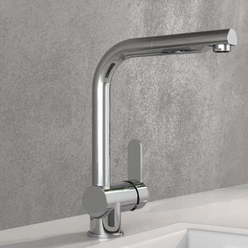 Schütte 79700 - LONDON sink faucet with pull-out spray, polished chrome