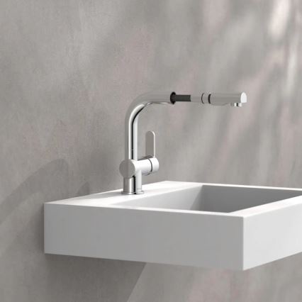 Schütte 79710 - Kitchen faucet with pull-out spray LONDON, polished chrome