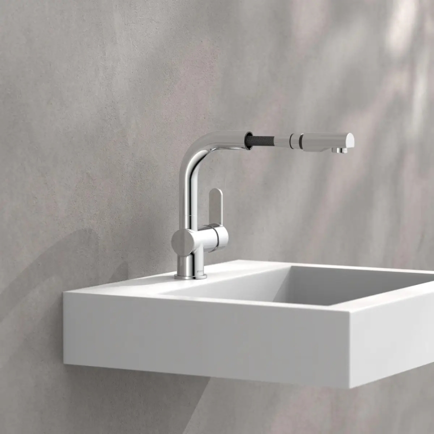 Schütte 79710 - Kitchen faucet with pull-out spray LONDON, polished chrome