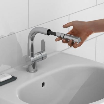 Schütte 79710 - Kitchen faucet with pull-out spray LONDON, polished chrome