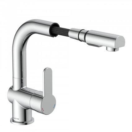 Schütte 79710 - Kitchen faucet with pull-out spray LONDON, polished chrome