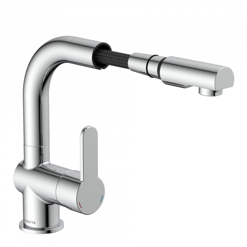 Schütte 79710 - Kitchen faucet with pull-out spray LONDON, polished chrome