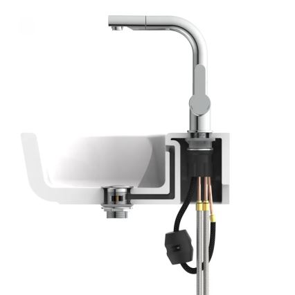 Schütte 79710 - Kitchen faucet with pull-out spray LONDON, polished chrome