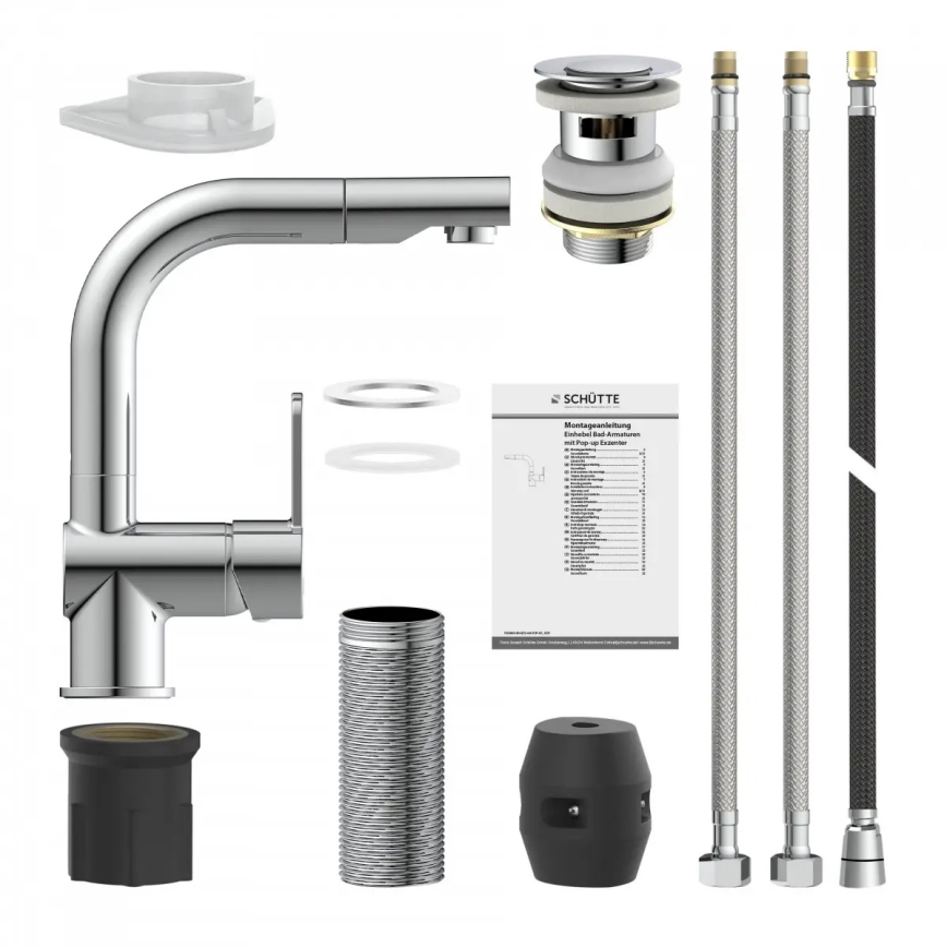Schütte 79710 - Kitchen faucet with pull-out spray LONDON, polished chrome