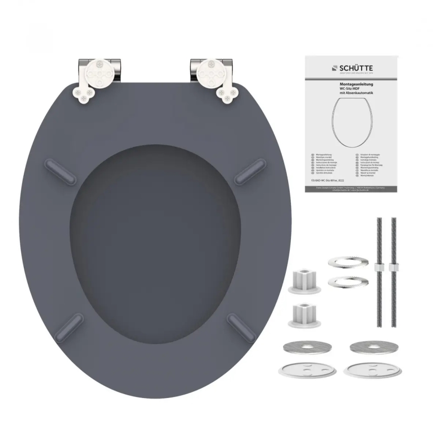 Schütte 80104 - SPIRIT Anthracite SoftClose MDF Toilet Seat