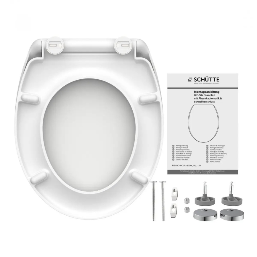 Schütte 82300-A - WHITE SoftClose Duroplast Toilet Seat