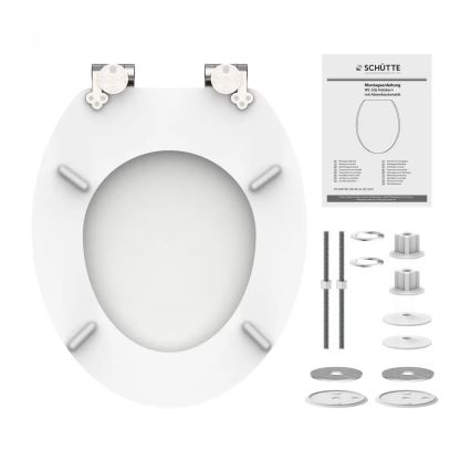 Schütte 84100-A - WHITE SoftClose MDF Wooden Toilet Seat