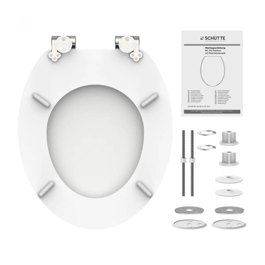 Schütte 84100-A - WHITE SoftClose MDF Wooden Toilet Seat