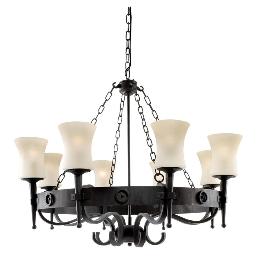 Searchlight - CARTWHEEL Chain-Hung Chandelier 8xE27/60W/230V, Black