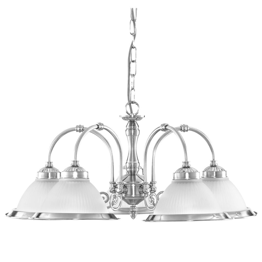 Searchlight - Chandelier on a chain AMERICAN DINER 5xE14/60W/230V shiny chrome