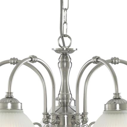 Searchlight - Chandelier on a chain AMERICAN DINER 5xE14/60W/230V shiny chrome