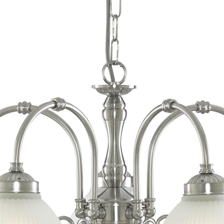 Searchlight - Chandelier on a chain AMERICAN DINER 5xE14/60W/230V shiny chrome